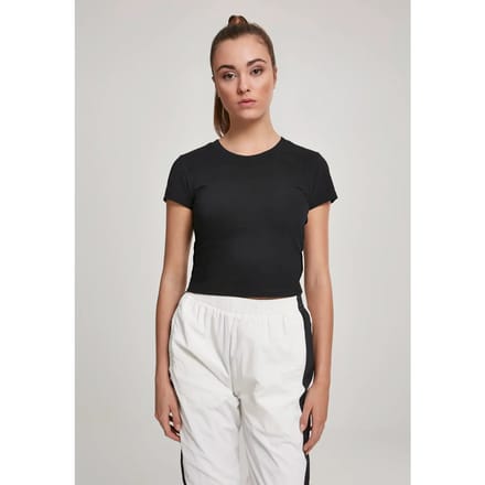 Urban Classics Stretch Jersey Cropped Tee Dames T-shirt - zwart - M