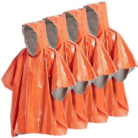 4-pack noodregenponcho thermische dekenponcho weerbestendige outdoor survival-kampeeruitrusting
