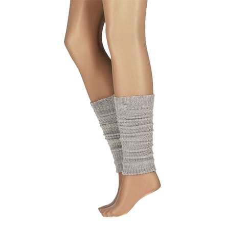 Beenwarmers Dames - Gebreid - Klassieke Rib - Licht grijs / One size