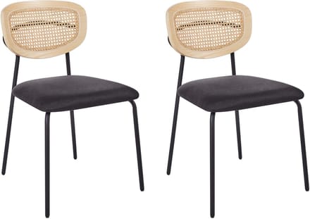 MAYETTA - Eetkamerstoel set van 2 - Zwart - Polyester