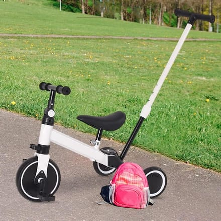 Babydriewieler 3-in-1 - Kinderfiets Loopfiets - Leren Fietsen - Meegroeiend Ontwerp - 1 tot 5 jaar - Wit