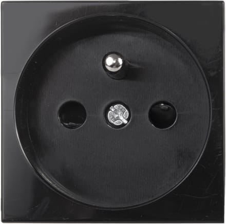Maclean E-type stopcontact / geschikt voor glasramen - zwart MCE718B