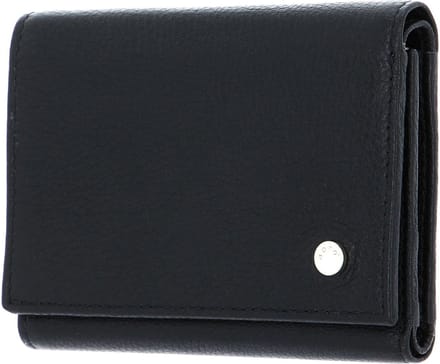 abro Leren Portemonnee Leather Dalia Flap Wallet Black / Gold Zwart