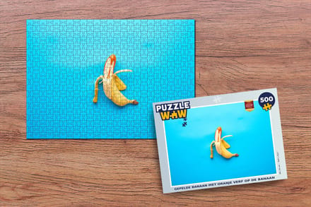 Puzzel Banaan - Oranje - Blauw - Legpuzzel - Puzzel 500 stukjes