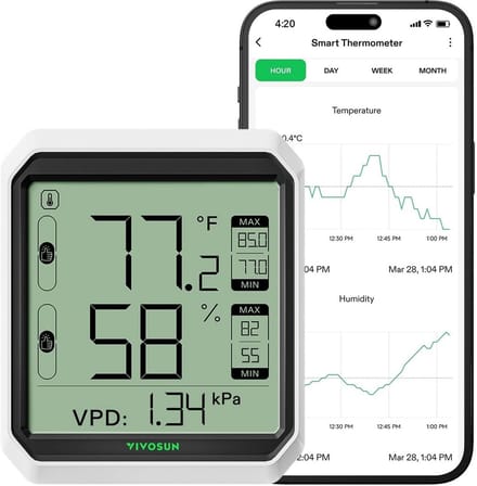 Draadloze Hygrometer Thermometer met Bluetooth App voor Binnen - Digitale Vochtigheidsmeter en Temperatuurmonitor met Gegevensopslag