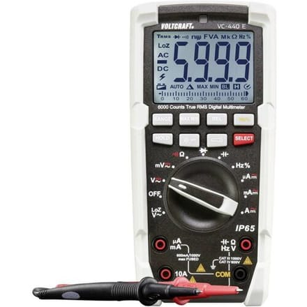 VOLTCRAFT VC-440 E Multimeter Digitaal Sproeidicht (IP65) CAT III 1000 V, CAT IV 600 V Weergave (counts): 6000