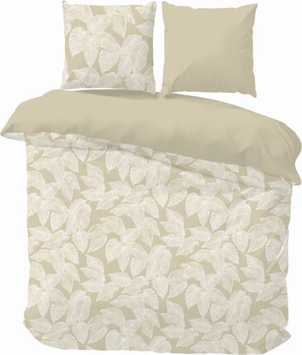 iSleep Dekbedovertrek Chantal - Eenpersoons - 140x200/220 cm - Zand