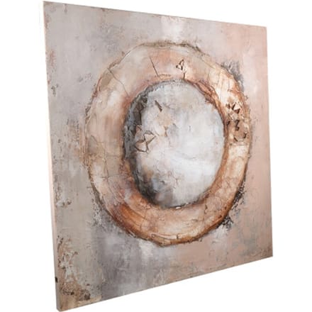 PTMD Wandpaneel Arianna Ring - 120x4x120 cm - Canvas - Bruin