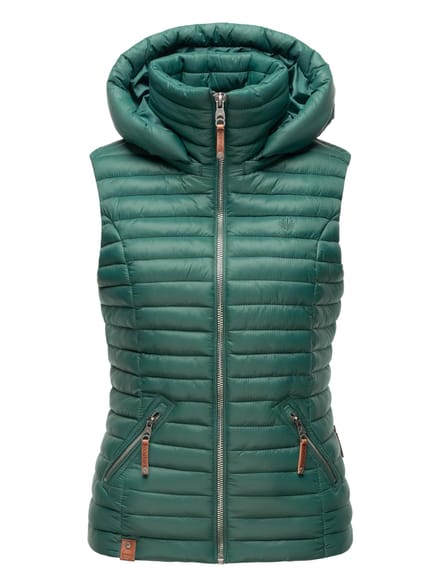 Navahoo Dames Gewatteerde Bodywarmer Shadaa – Lichte Weste met Afneembare Capuchon