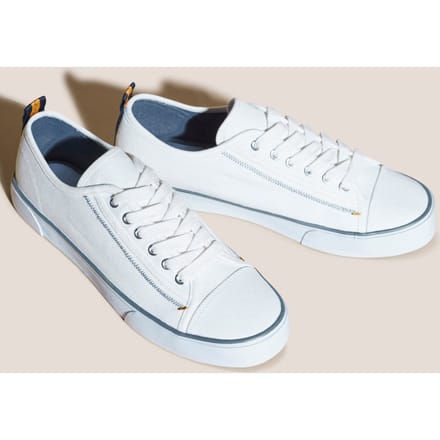 White Stuff Canvas Lace Up Plimsolls White Multi Taglia: 9 | Sneakers Outlet | Uomo | Bianco