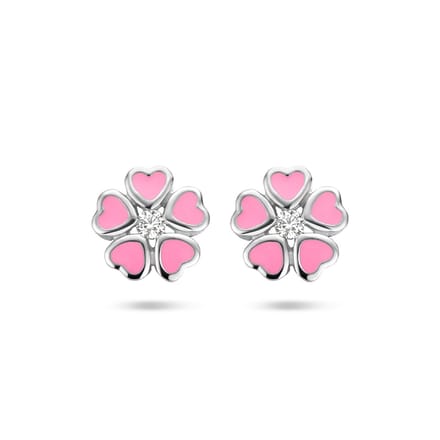 Zilveren oorknoppen bloem zirkonia - PSN1335286