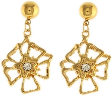 Behave - Dames oorbellen - Goudkleur bloem hanger - Elegant design 3,5 cm