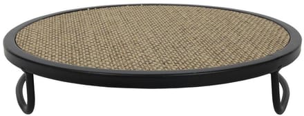 Presentatie tray Ø25x5cm metaal met stof