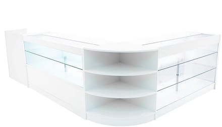 Theia led winkel toonbank set - wit - 150x60/60x60 cm - 4-delig