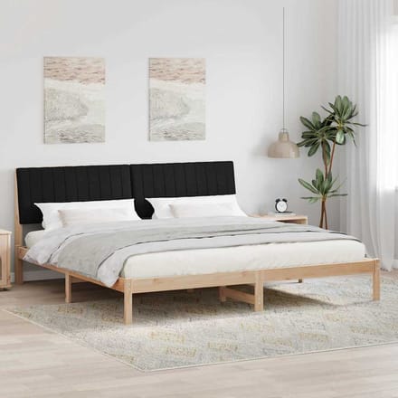 vidaXL - Bedframe - met - hoofdeinde - Bruin - 200 - x - 200 - cm - Massief - grenenhout