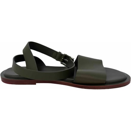 Loro Piana Enkelband Sandalen in Olijfgroene Leer