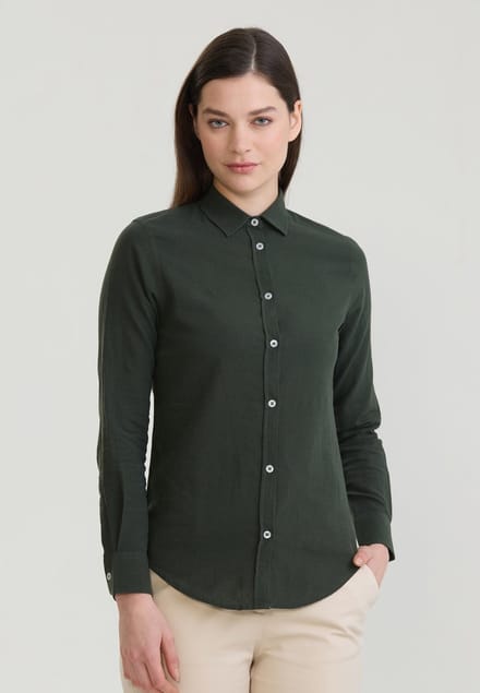 Felix Hardy Overhemd - Overhemden - Katoen Linnen Dames Khaki - S
