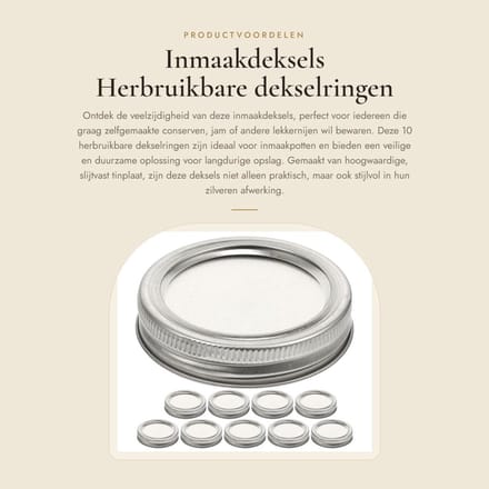 Dailygoods- Inmaakdeksels 10 Stuks - Herbruikbare Deksels