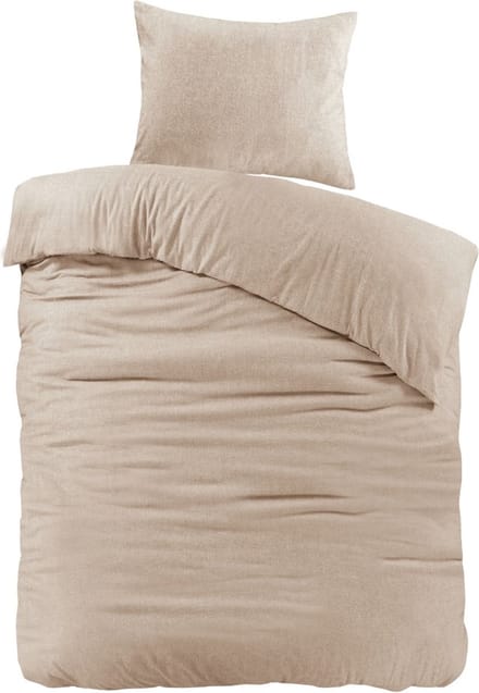 Papillon Brienz Flanel Dekbedovertrek - Eenpersoons - 140x200/220 cm - Zand