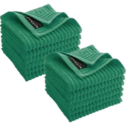 Byrklund Vaatdoek Clean & Shiny Groen - Set van 12 - 100% Katoen - 30x30 cm