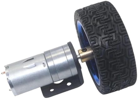 Encoder Motor Gear - Gelijkstroom Motor - Robotica Projecten - Met Montagebeugel - 65mm Wiel - Metaal