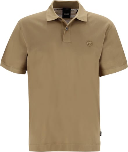 BOSS Parris regular fit heren polo - pique - donker beige