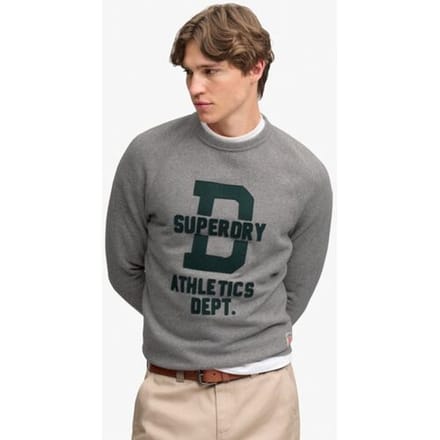 Superdry Ath Felt Applique Relaxed Crew Sweatshirt Grijs 2XL Man