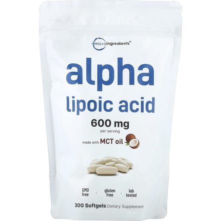 Micro Ingredients, Alfa-liponzuur, 300 Zachte Capsules (200mg per softgel)