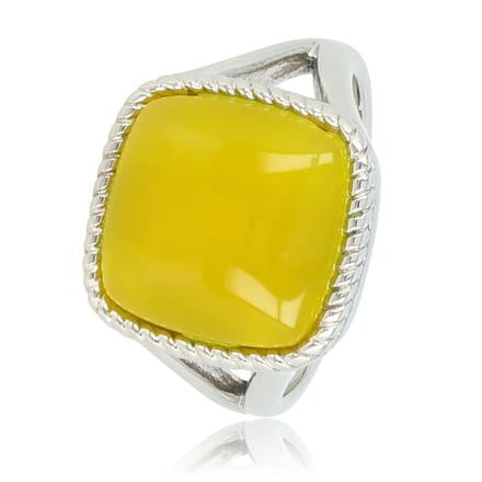 My Bendel Vita Zegelring Gele Agaat Zilver