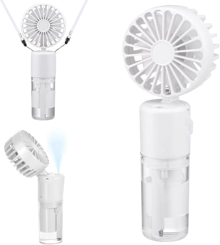 Draagbare Handventilator met Waternevelspray - Oplaadbare Mini USB Ventilator met 4 Snelheden