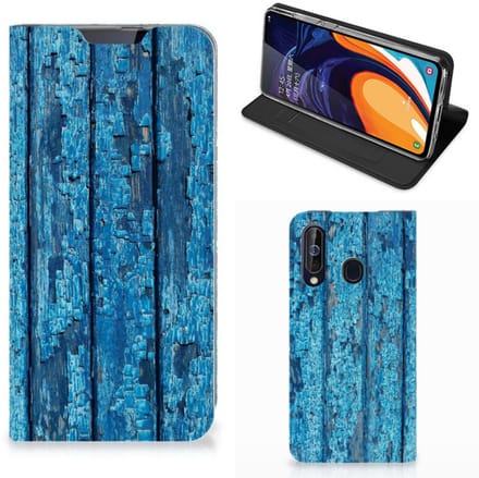 Samsung Galaxy A60 Book Wallet Case Wood Blue