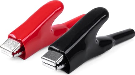 Krokodillenbek klemmen - 75mm - 25A - Rood/zwart - 2 stuks