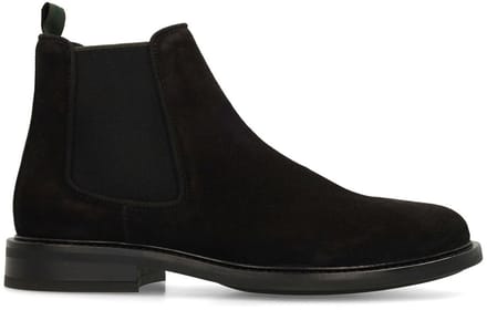 Manfield - Heren - Zwarte suède chelsea boots - Maat 41