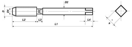 Völkel Machinetap HSS - ISO metrisch draad DIN 13, DIN 371 - M 4 x 0.7