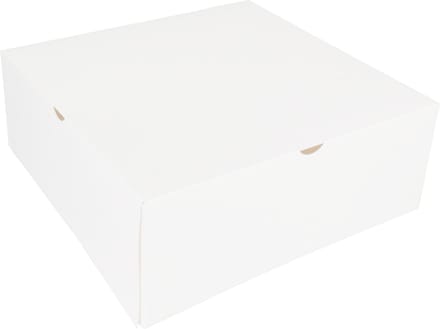 Gebaksdoos | karton | 26x26x10cm | zonder venster | wit | 100 stuks