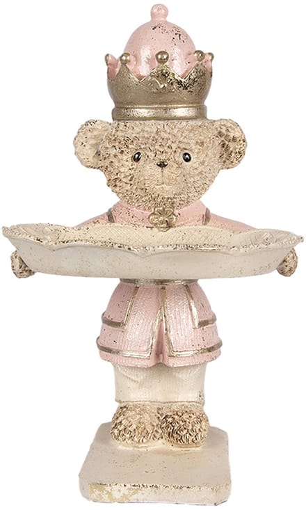 Clayre & Eef Decoratie Beeld Beer 14x13x24 cm Beige Kunststof