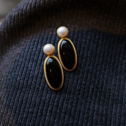 Modern Vintage Black Onyx Oorbellen
