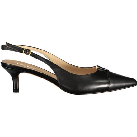 Twinset Zwarte Leren Dames Sandalen