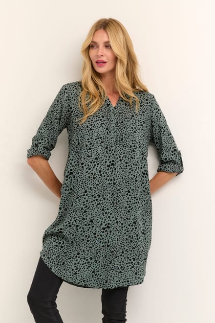 Jurk Regular fit black green