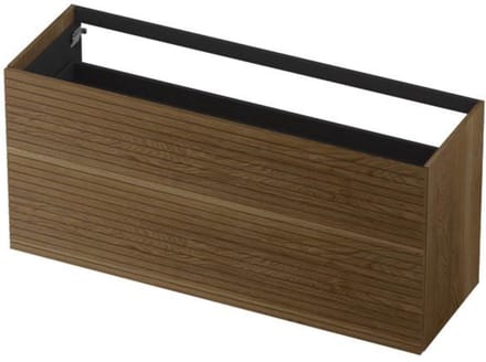 INK - Onderkast 2 Laden Push To Open Horizontaal Gefreesd Bestaande Uit: - 1400x450x650 Mm - Massief Eiken Ash Grey