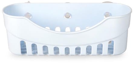 Toyma Badkamerorganizer - met zuignappen - wit - 31 x 10 x 11 cm - bakje