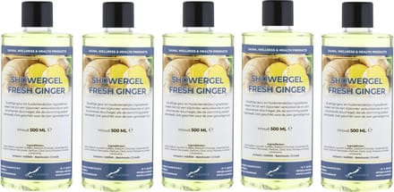 Douchegel Fresh Ginger 500 ml - set van 5 stuks - Showergel