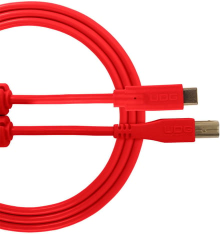 UDG USB 2.0 C-B Red Straight 1,5 m - Kabel voor DJ's - Rood