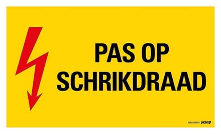 Pickup bord 33x22 cm - Pas op schrikdraad