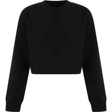 Miso Dames-sweatshirt met ruime pasvorm en korte mouwen (Zwart)