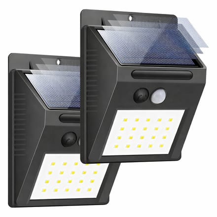 Solar Buitenlamp - 2 stuks - Bewegingssensor - 20 LED - Waterdicht - Buiten & Tuin sensor - Buitenverlichting op Zonne-energie - 2026 Model