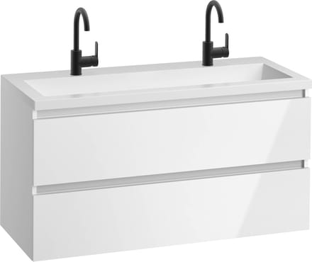 Saqu Gaia Badkamermeubel Set - 120x52 cm - Voorgemonteerd - Wit - Wastafelmeubel - Badmeubel