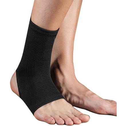 1 Stuk Open Hiel Enkelmouw Elastische Compressie Ondersteuning Ademend Wrap Voor Vrouwen Mannen M black