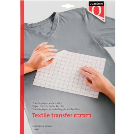 Inkjet transferpapier voor textiel Quantore donkere kleding 6 vel
