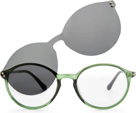 Nordic Vision easy duo, leesbril en zonneleesbril in 1 groen +1.00
